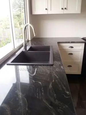 Cararra Black Kitchen Worktop Finishing