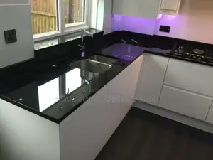Plain Black Granite Kitchen Worktop Finishing