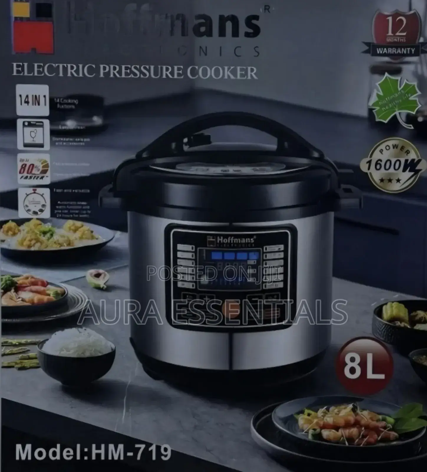 Hoffmans 8l / 8 L Iters Electric Multifunction Pressure Cooker