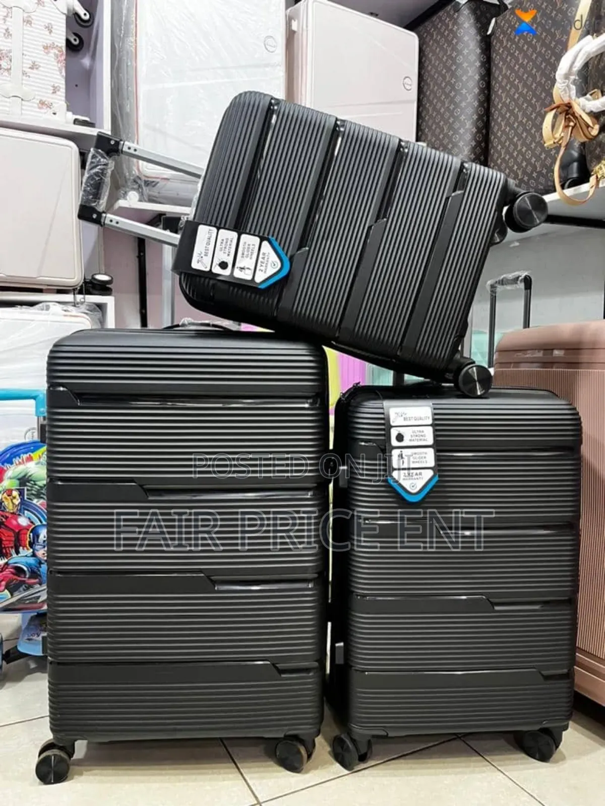Pure Rubber Plastic Suitcases. Fullset .( Black)