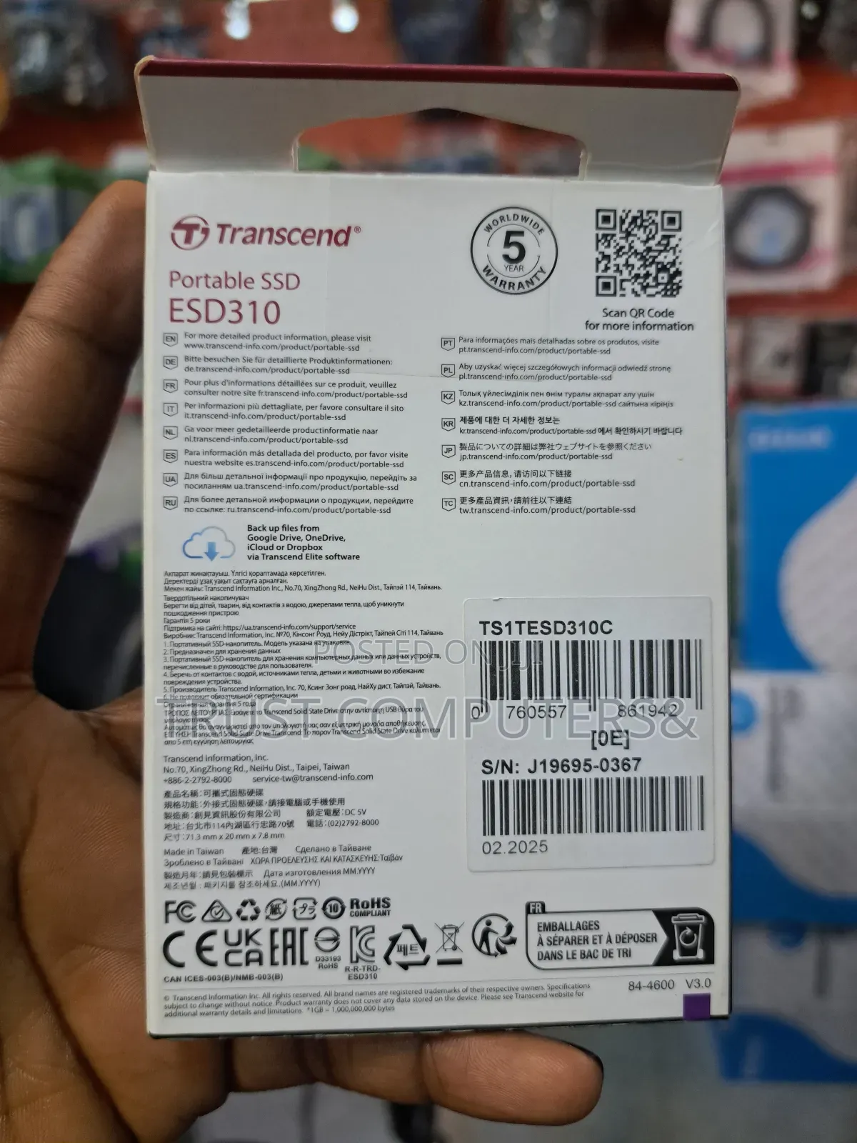 1tb SSD Flash Transcend Portable