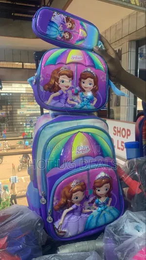 3 Pieces Cartoon-printed School Trolley Bag For Kids