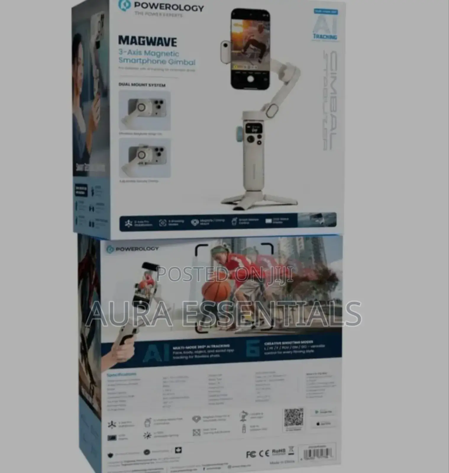 Powerology Magwave 3-Axis Magnetic Smartphone Gimbal With Smart Gestur