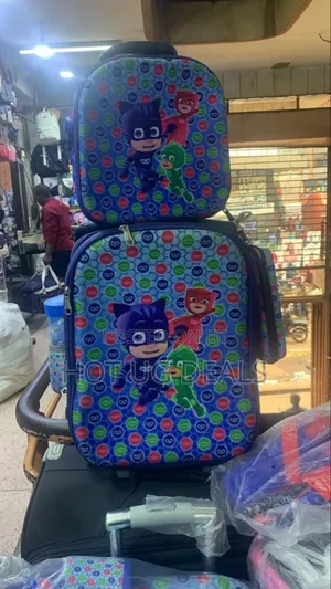 3 Pieces Cartoon-printed School Trolley Bag For Kids