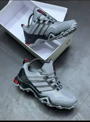 Adidas Terrex Ax2r Hiking Shoe In A Carbon And Grey Four Colorway.