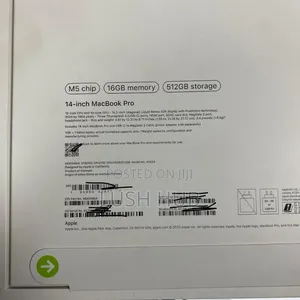 New Laptop Apple MacBook Pro 2025 M5 14-inch 16GB Apple M5 SSD 512GB