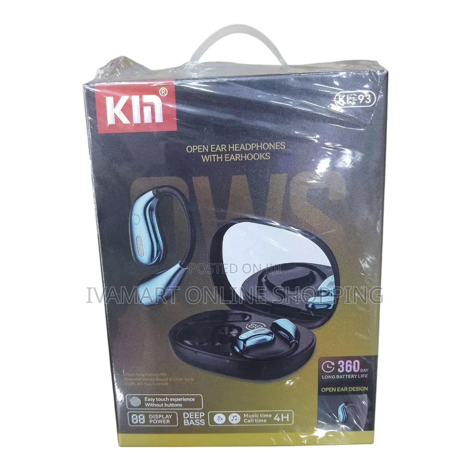 Km Open Ear Wireless Headphones With Ear Hooks – Deep Bass