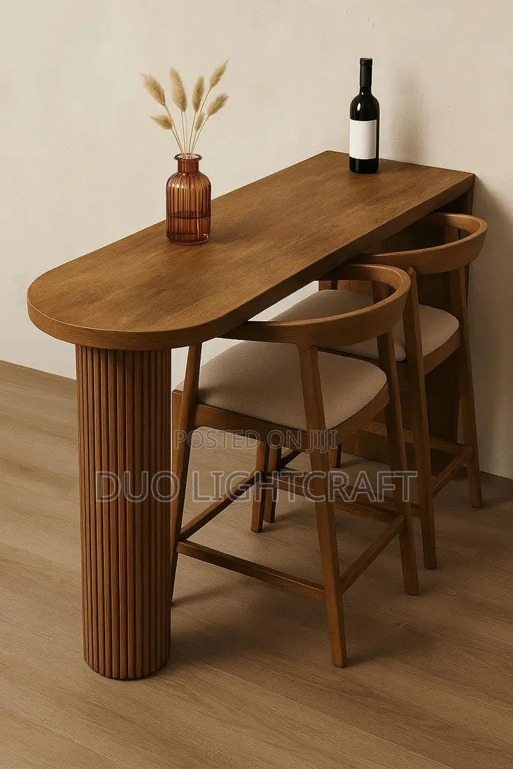 High Bar Chairs With Slim Table~Stylish and Space Saving