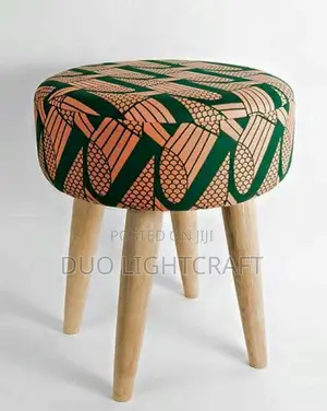 Round Ankara Footstool