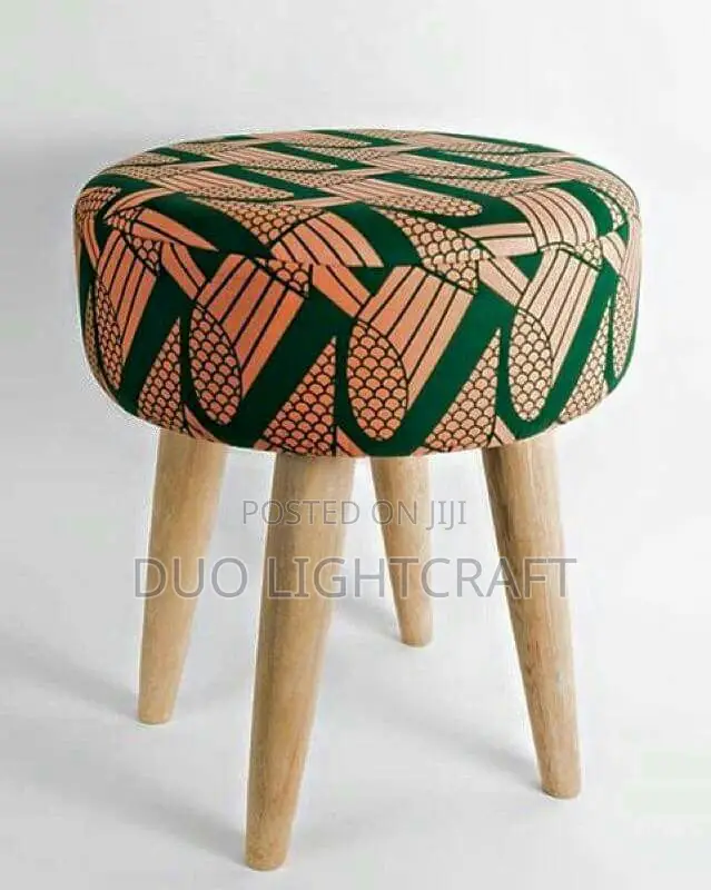 Round Ankara Footstool