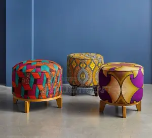 Round Ankara Footstool