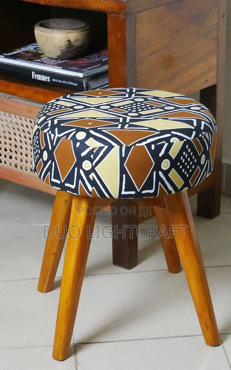 Round Ankara Footstool