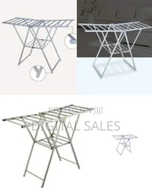 Wing-Shaped Herringbone Folding Floor Clothes Airer Indoor Free-Standi
