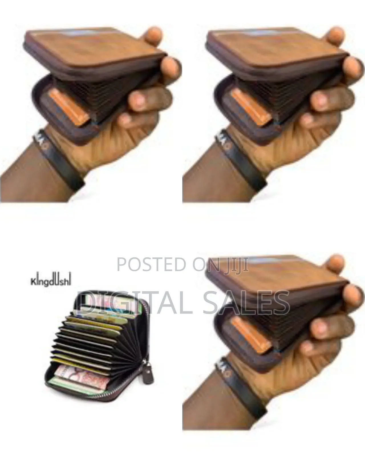 Men Wallet Leather Card Case With External Zipper, 11 Slots Interior