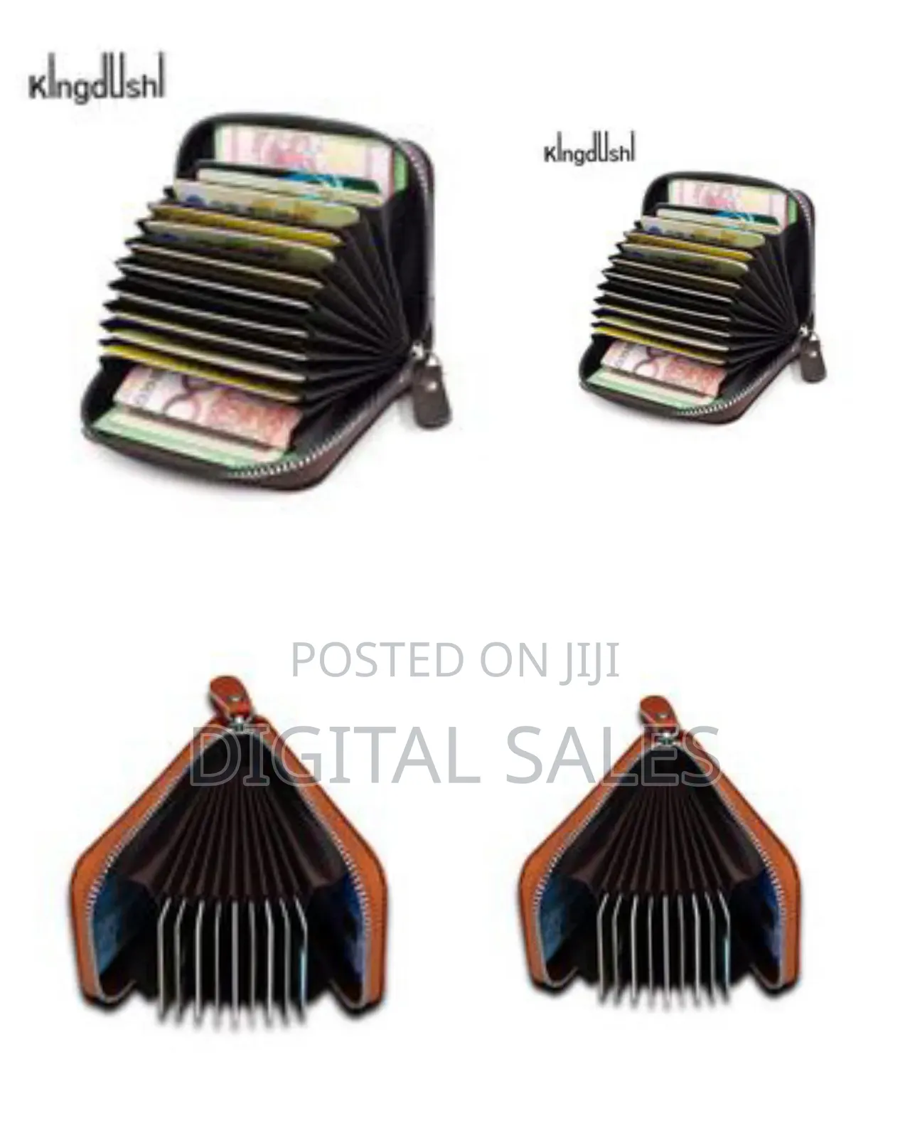 Men Wallet Leather Card Case With External Zipper, 11 Slots Interior