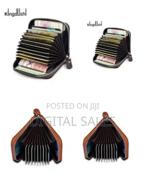 Men Wallet Leather Card Case With External Zipper, 11 Slots Interior