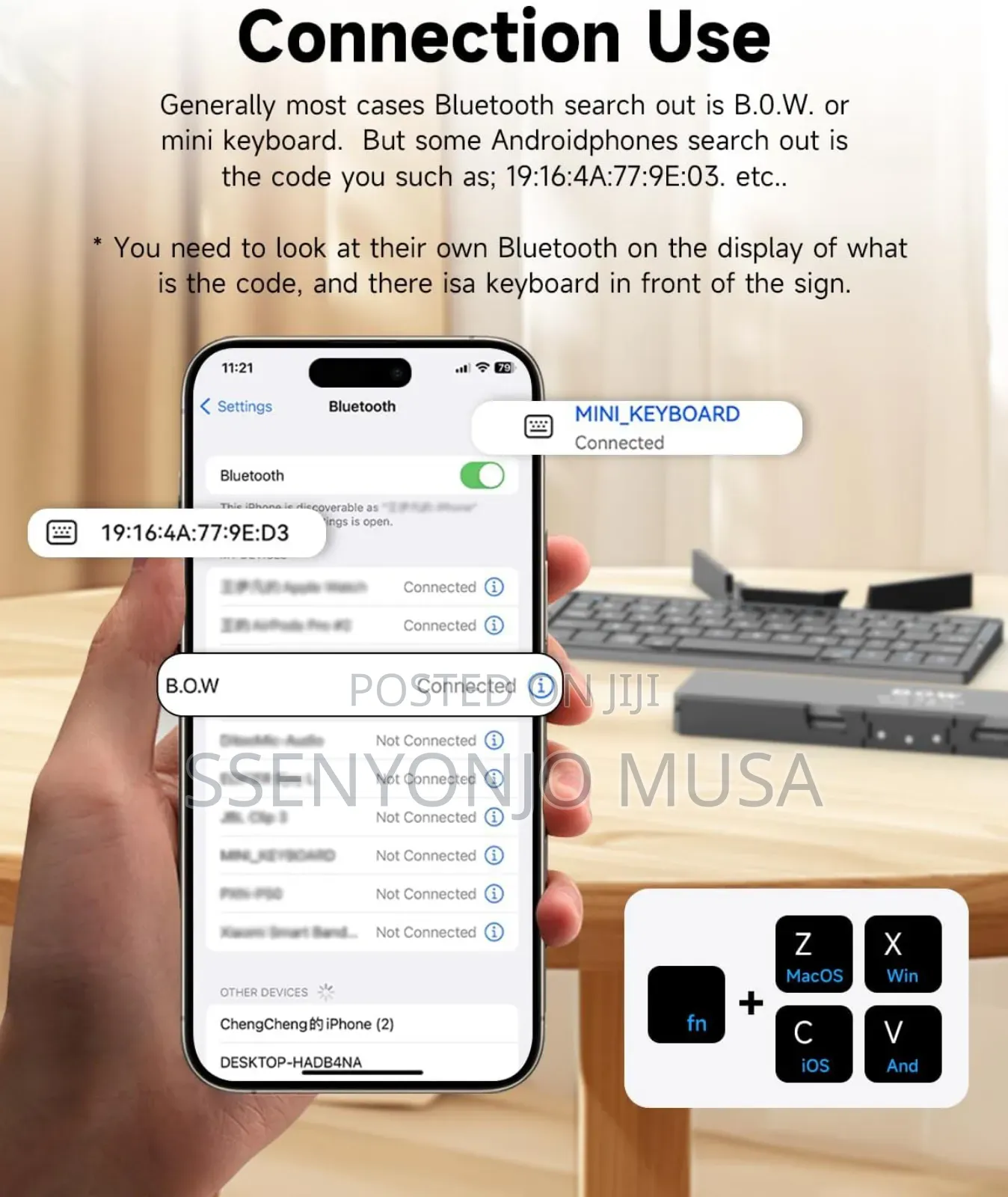 B.O.W Mini Foldable Keyboard | Portable Wireless Keyboard