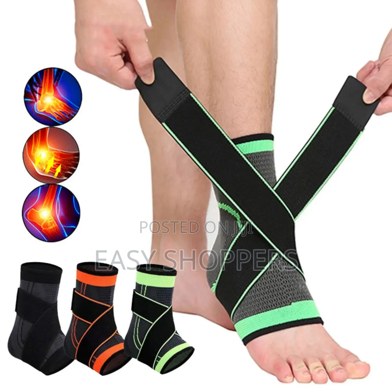 Ankle Brace Support Compression Sleeve Sprained Tendon Pain Relief