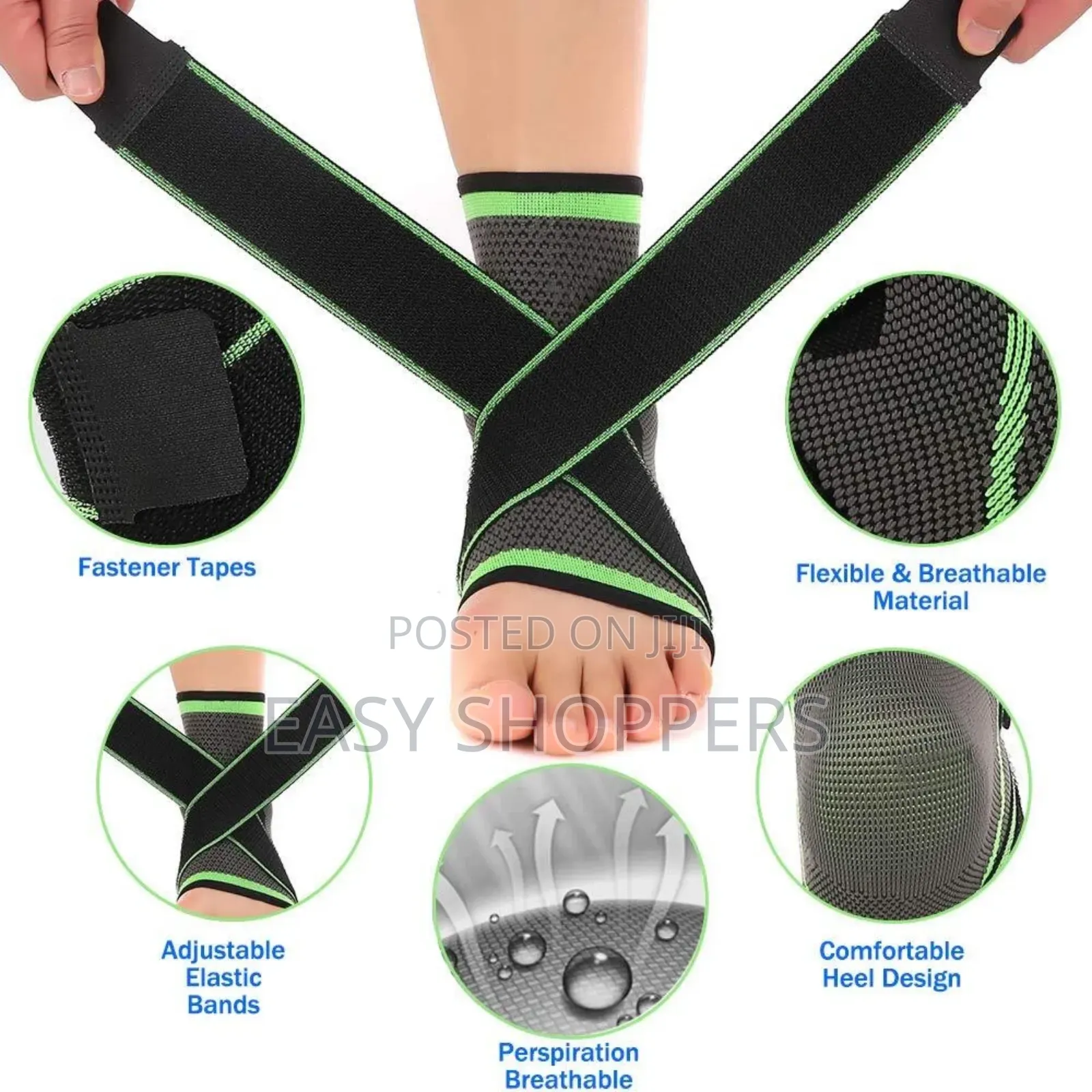 Ankle Brace Support Compression Sleeve Sprained Tendon Pain Relief