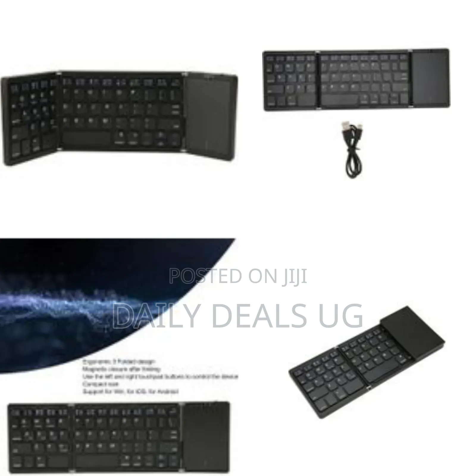 Foldable Keyboard B089t With Touchpad, Bt 5.1, 64 Keys, Portable