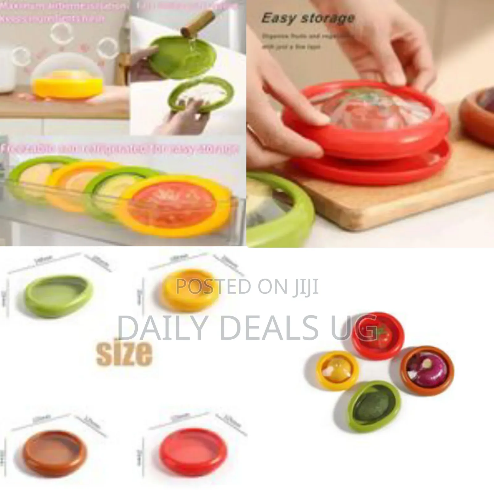4pc Silicone Fruit and Vegetable Storage Containers Set for Fridge