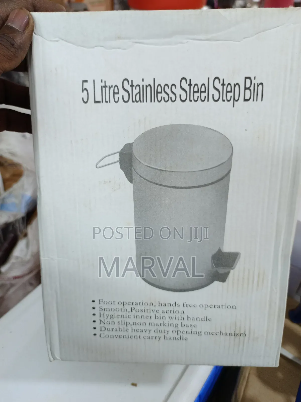 5 Litre Stainless Steel Step Bin.