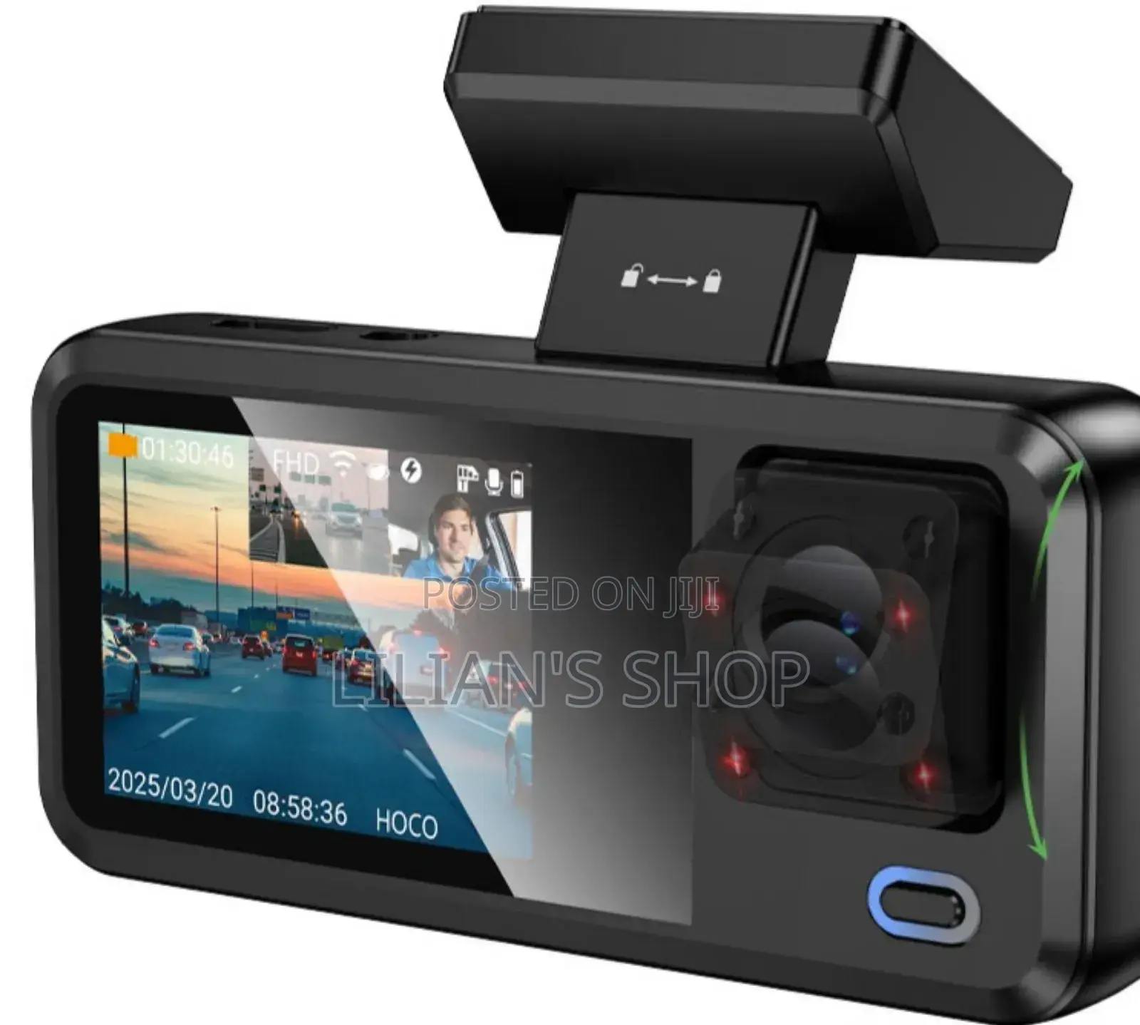 Hoco. Dv15 Tri-Channel Driving Recorder (Dash Cam).