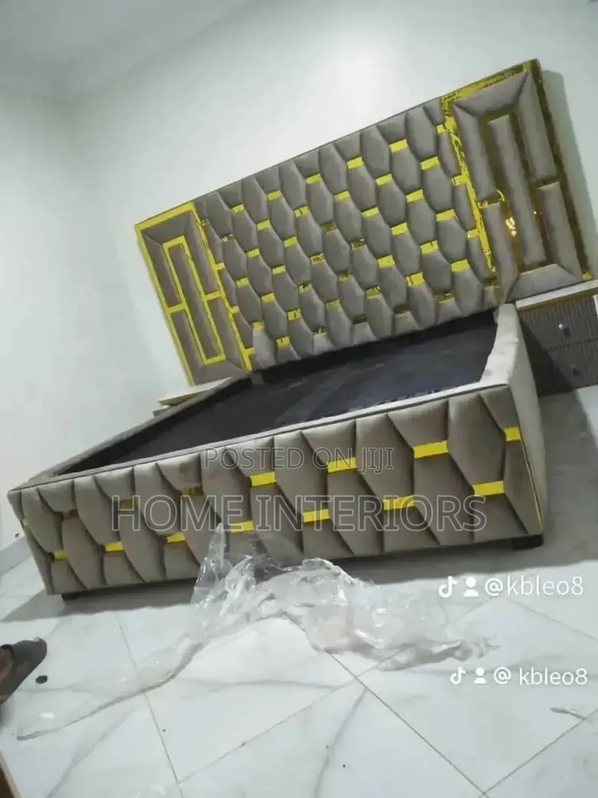 6 by 6 Bed Golden Gray Coloured