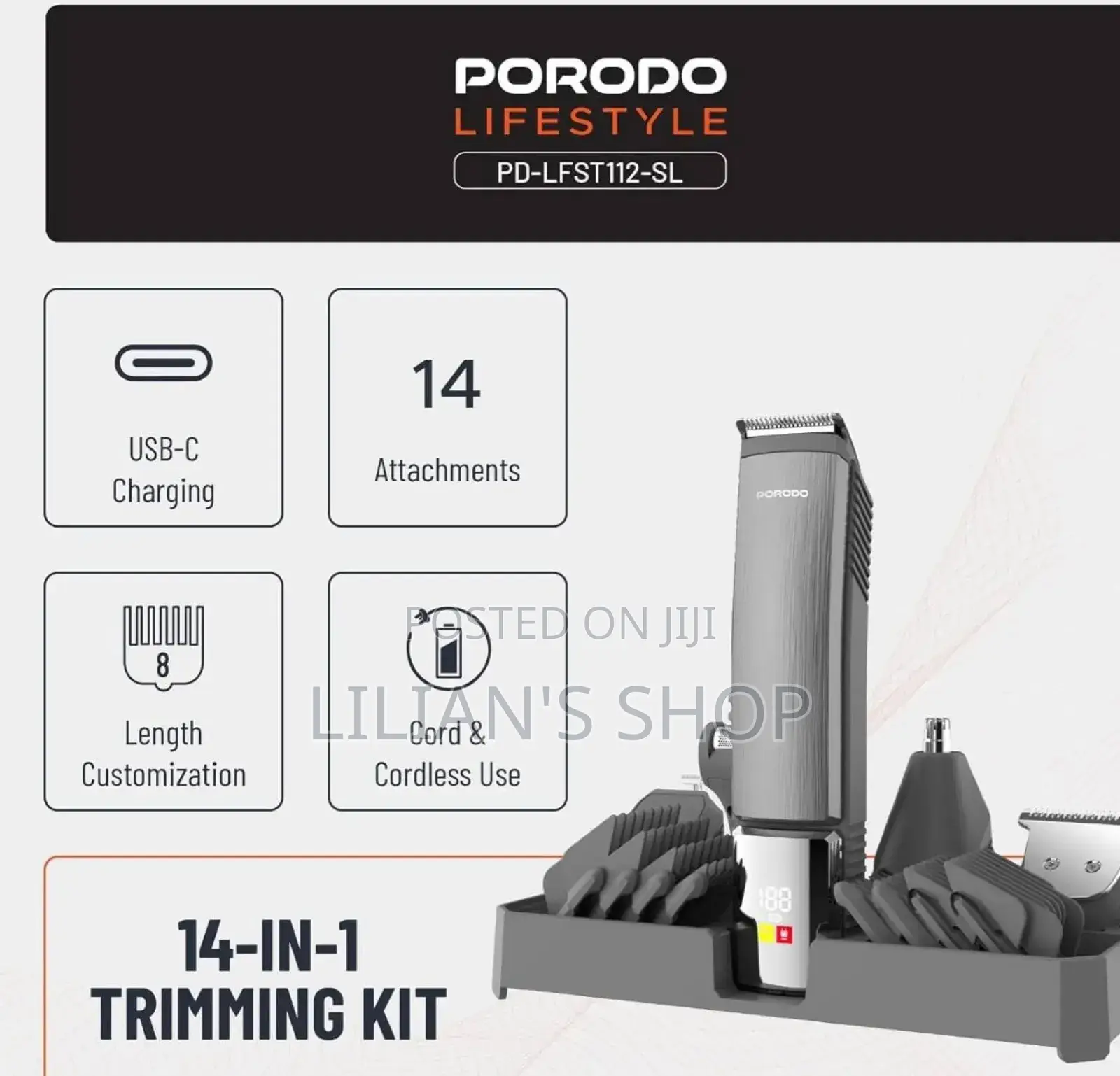 Porodo Lifestyle 14-in-1 Trimming Kit