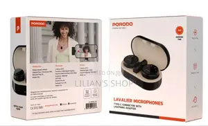 Porodo Professional Lavalier Microphone Set With a Charging Case