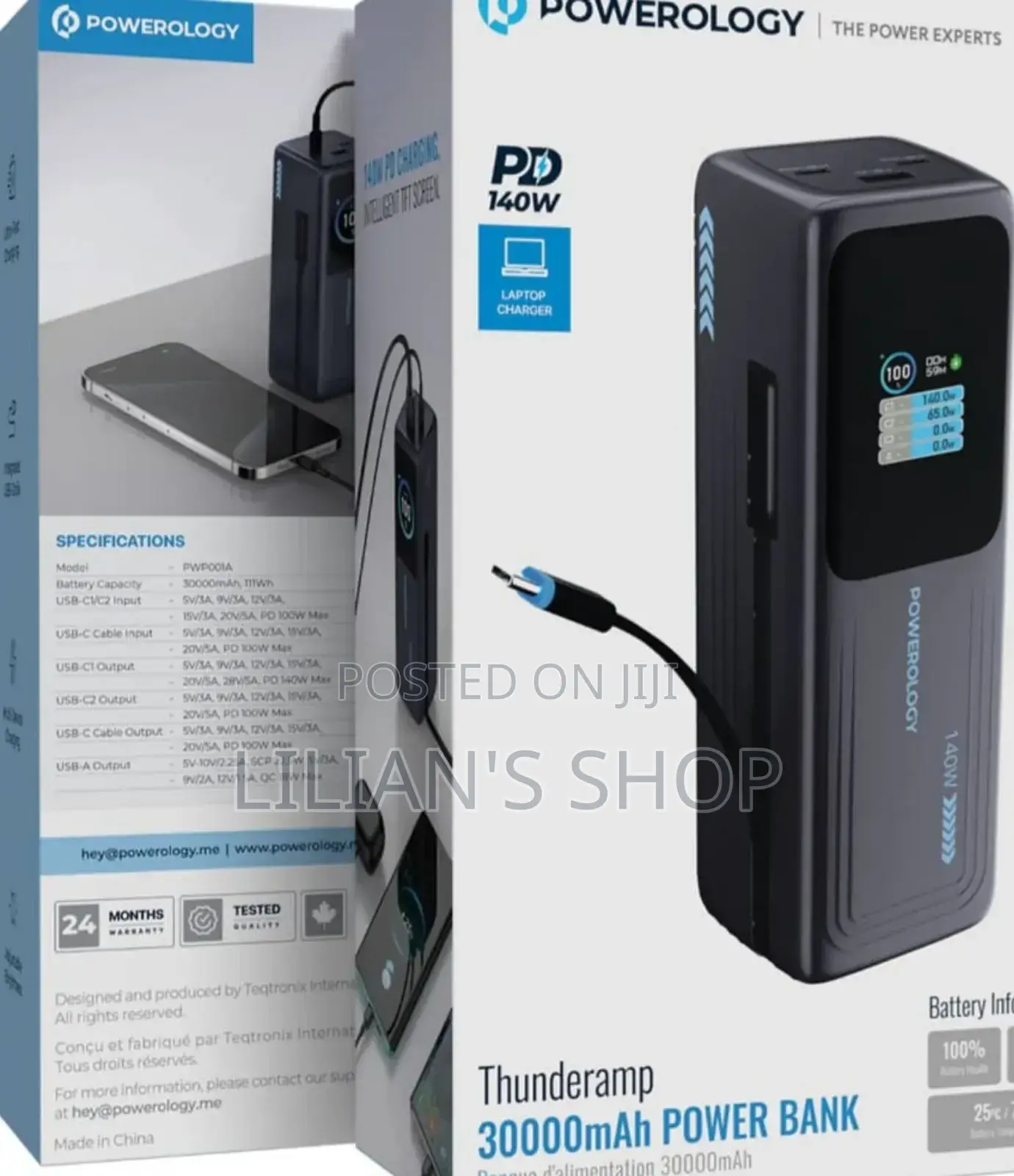 Powerology Thunderamp 30000mah Power Bank.