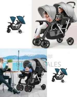 Twin Baby Stroller Can Sit and Lie Baby Carriage Four Wheel Highland