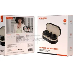 Porodo Professional Lavalier Microphone Set With a Charging Case