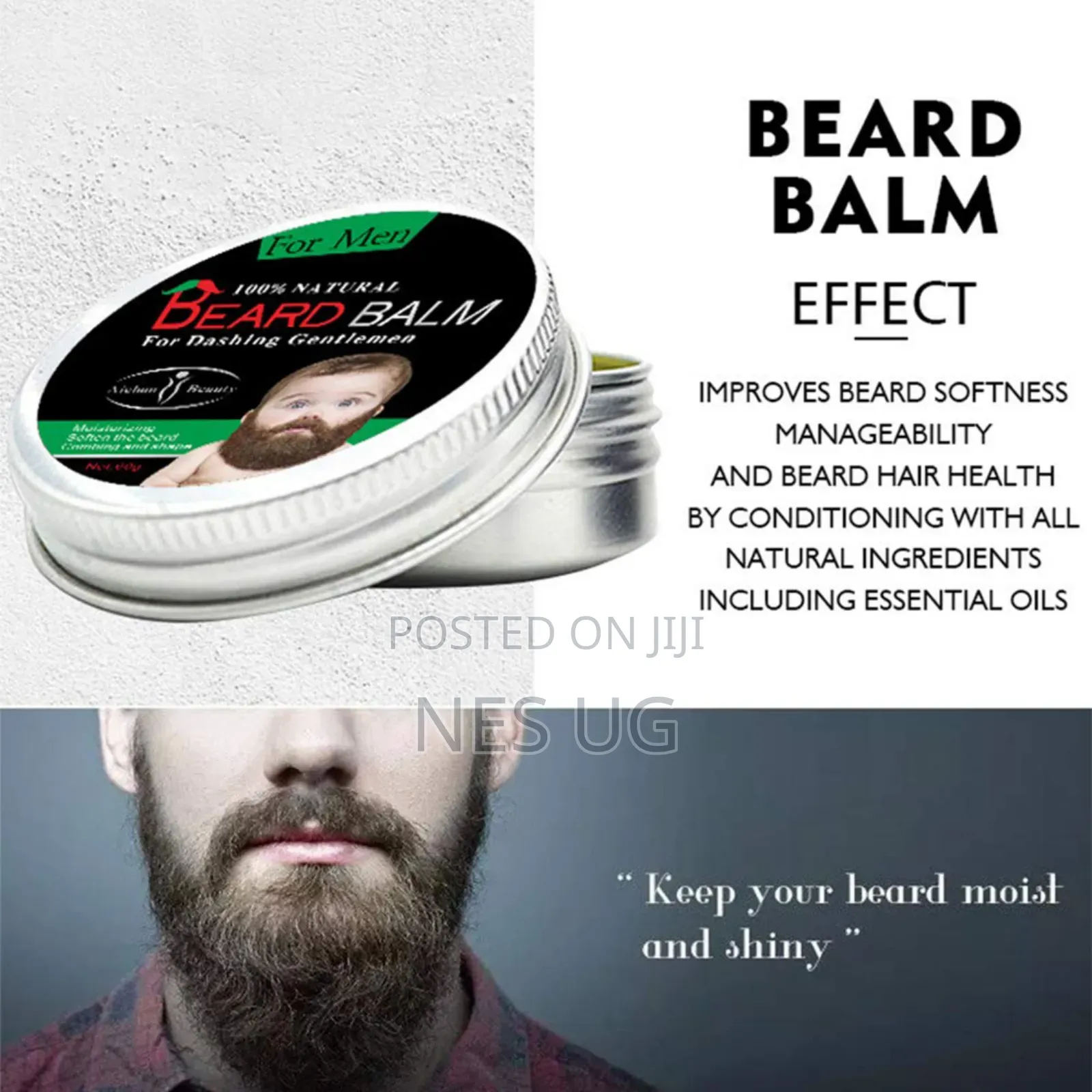 Men Beard Growth Balm 100% Natural Beard Balm For Men - 60g