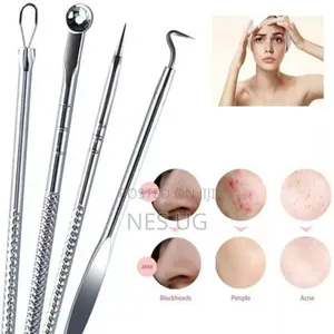4pcs Stainless Facial Acne Remover Needles Kit Extractor Tool Set