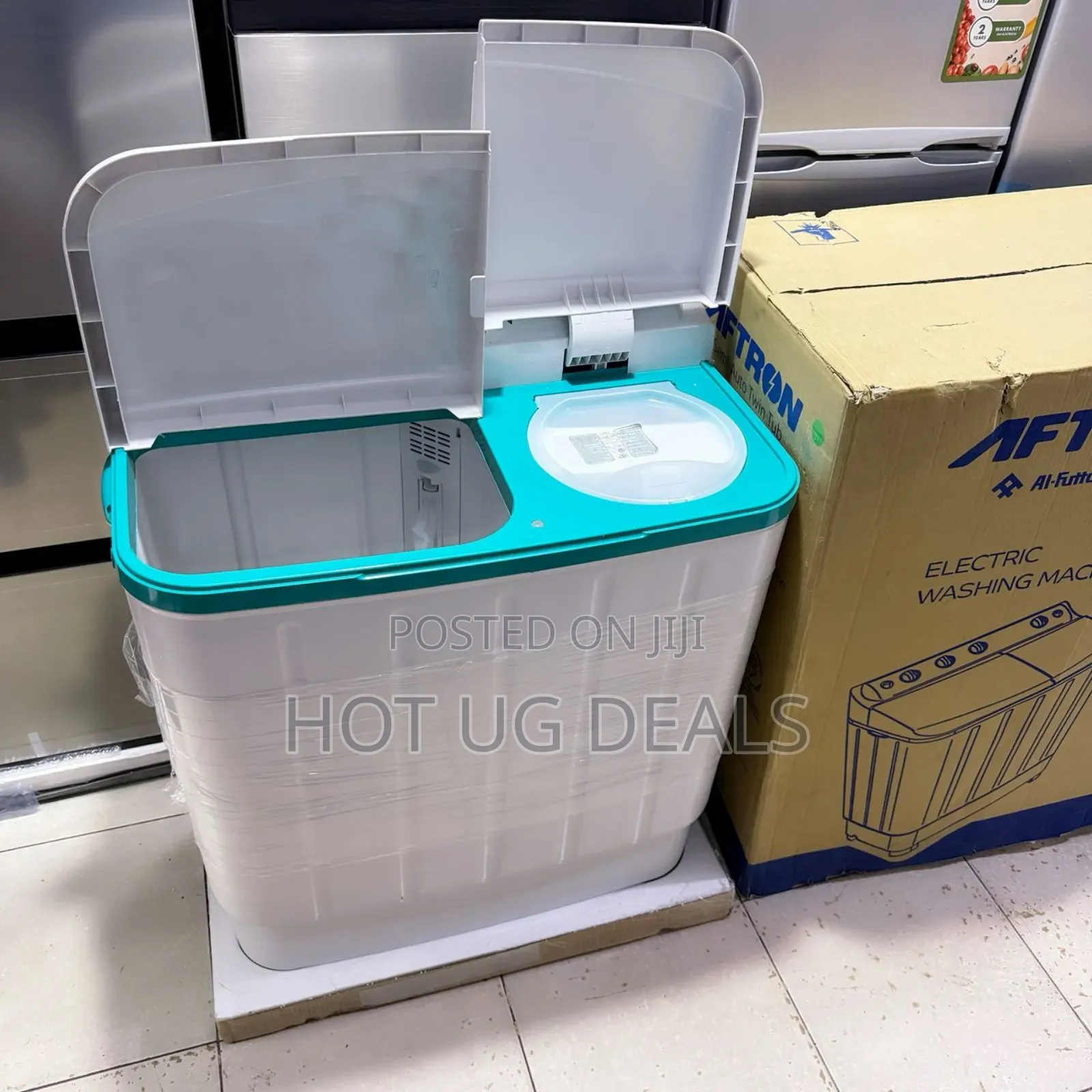 11kg Aftron Al-futtaim Twin-tub Electric Washing Machine.