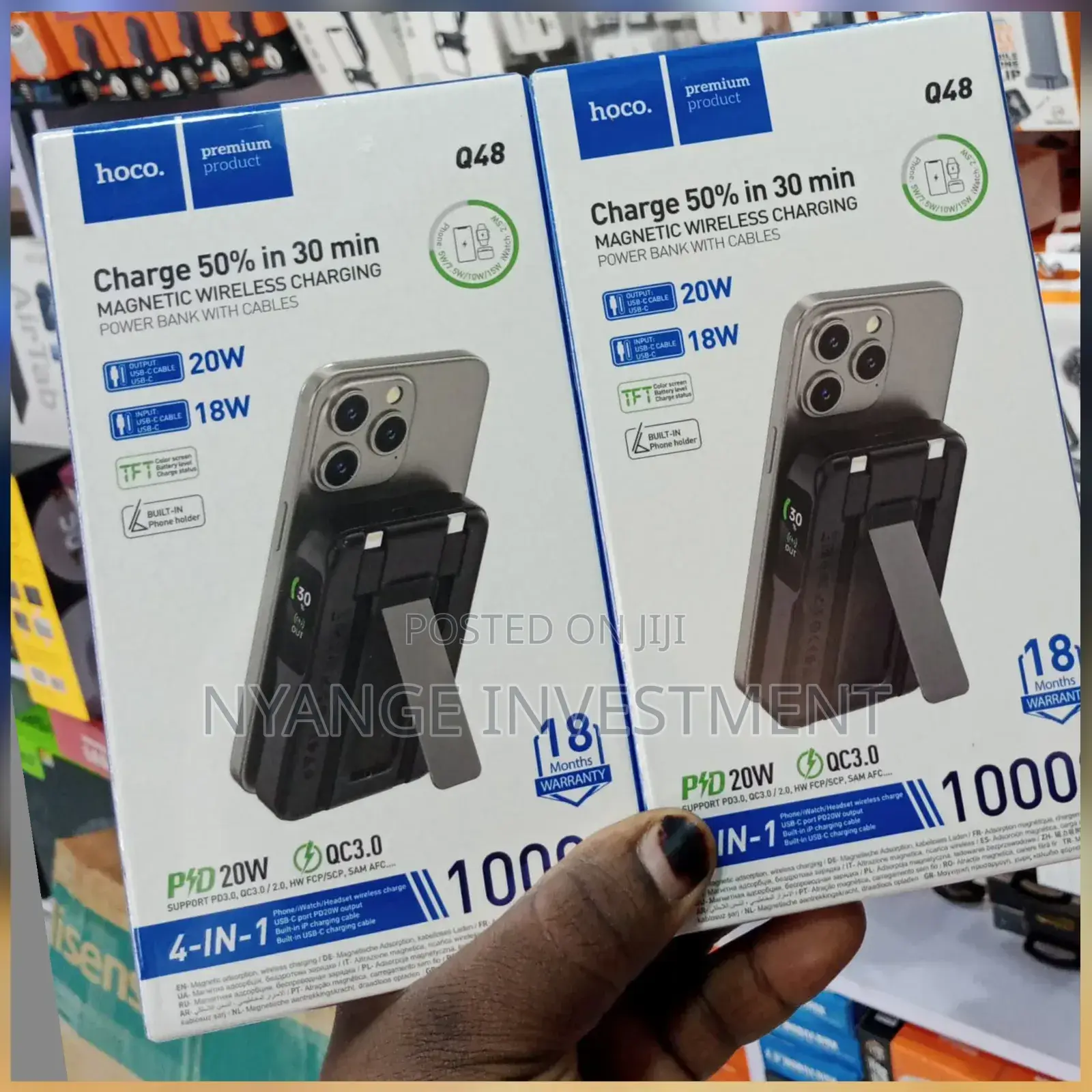 Hoco Magnetic Wireless Charging. Magnetic Power Bank.