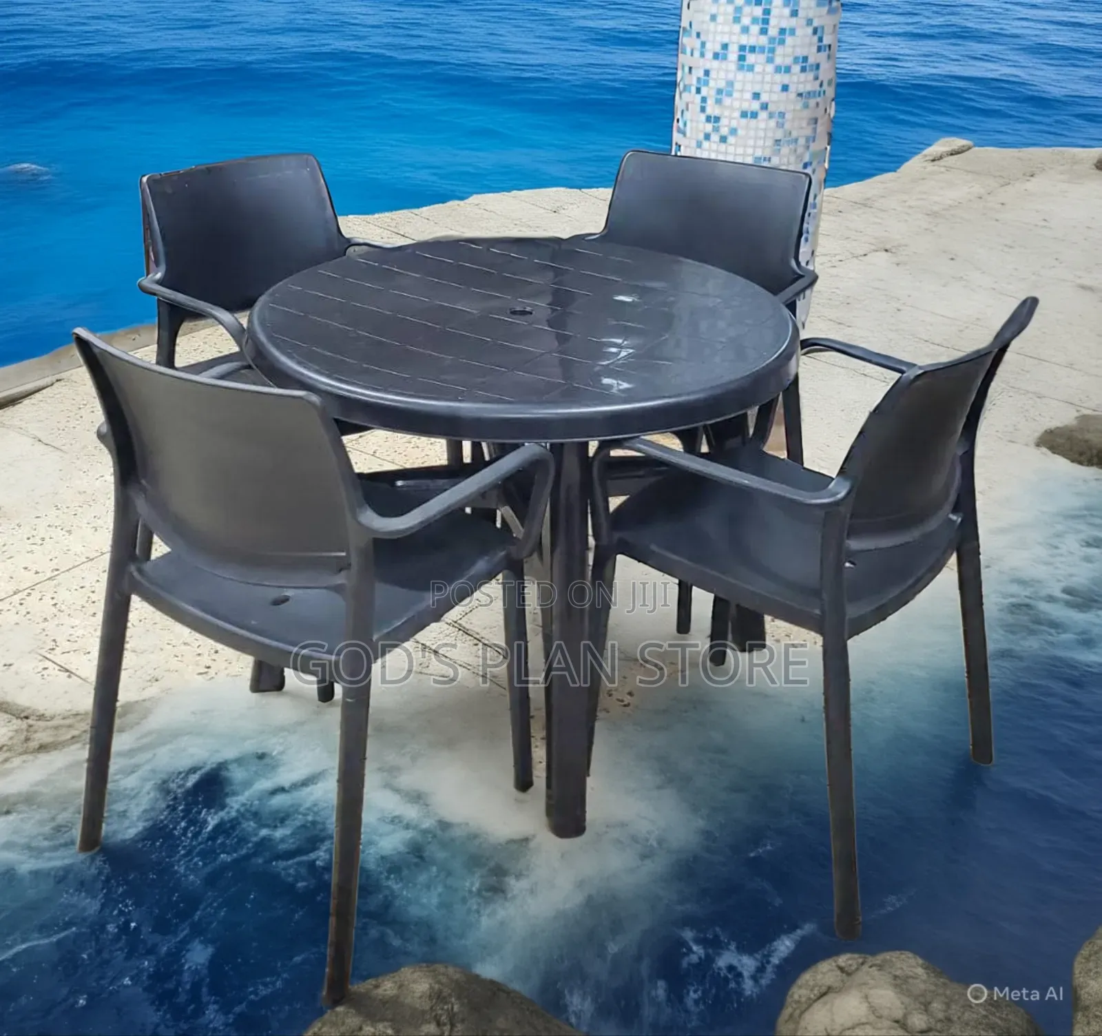 Patio Indoor/Outdoor Beach Hotels Bars Plastic Chairs and Table Set