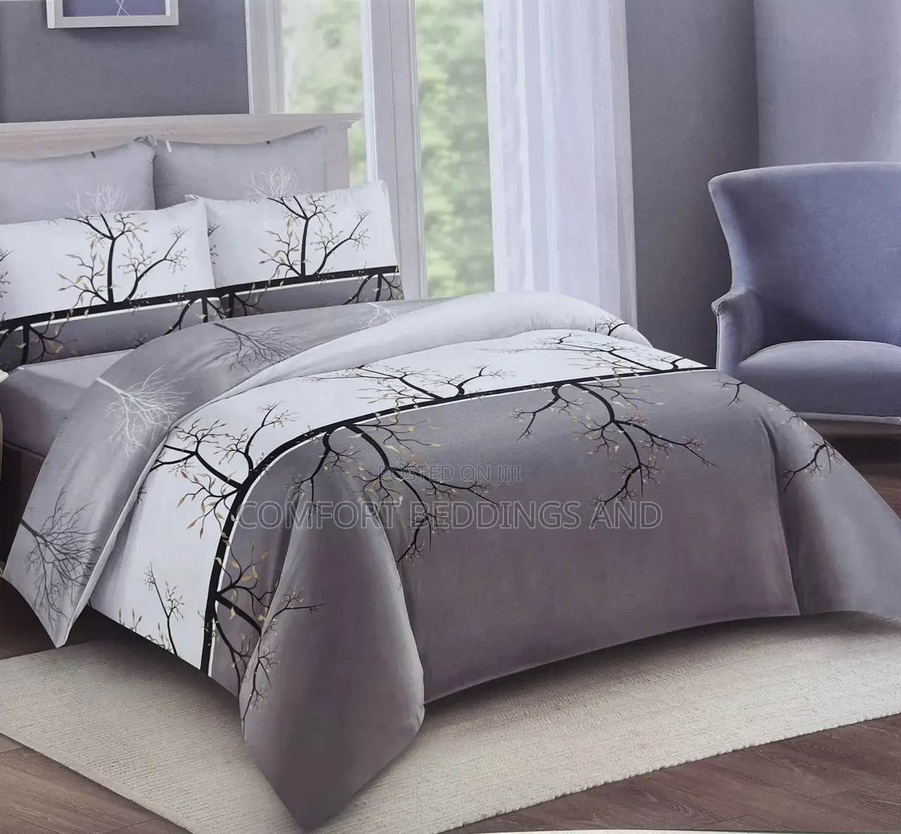 10 Piece Bedcover Gray