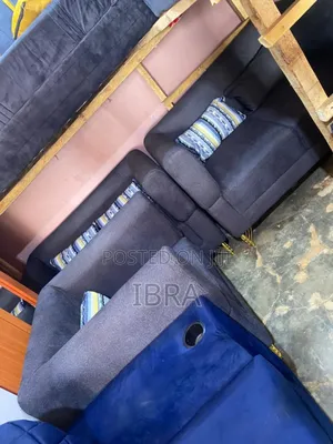 A Five Seater Sofa Set With Pillows of Fibers
