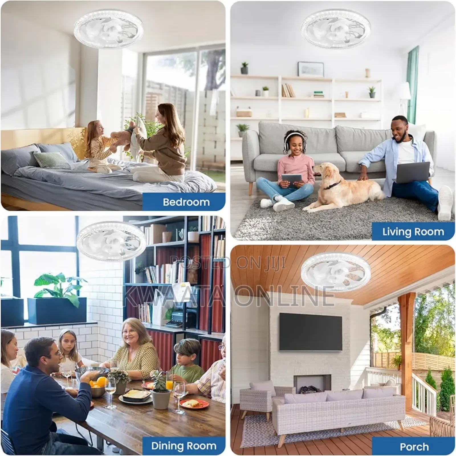 50w Ceiling Fan Light, 30cm Lamp With Remote Control Led Light