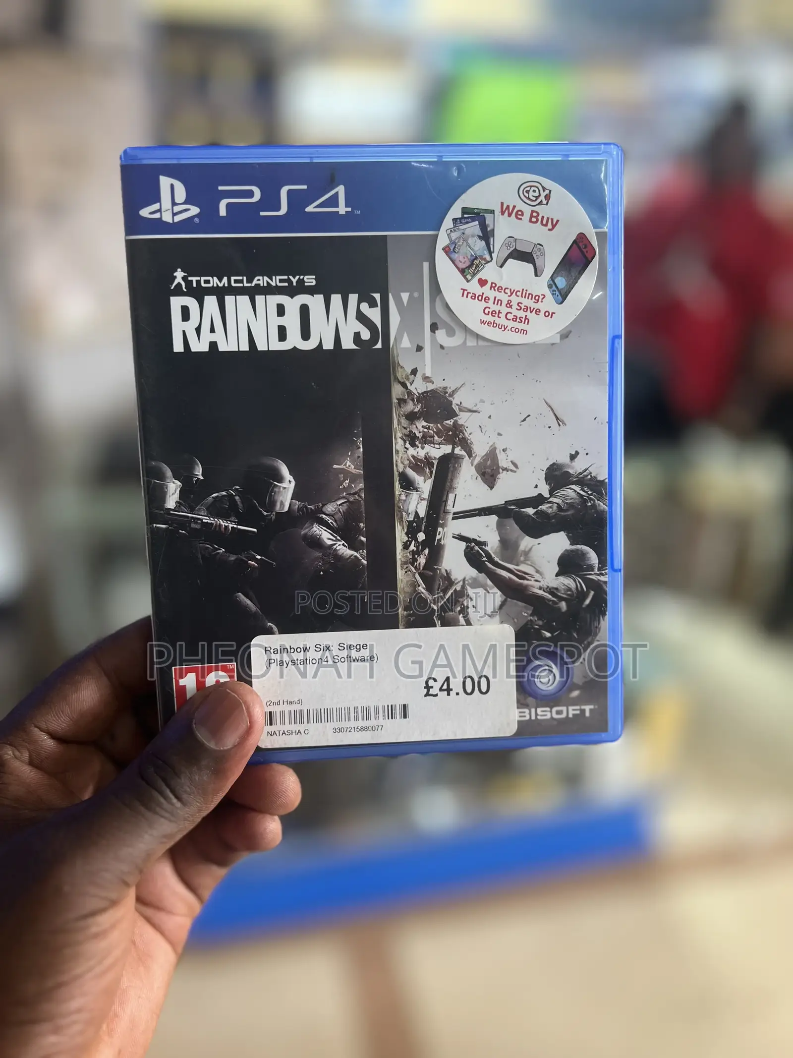 Rainbow Six Siege Game Cd for Ps4