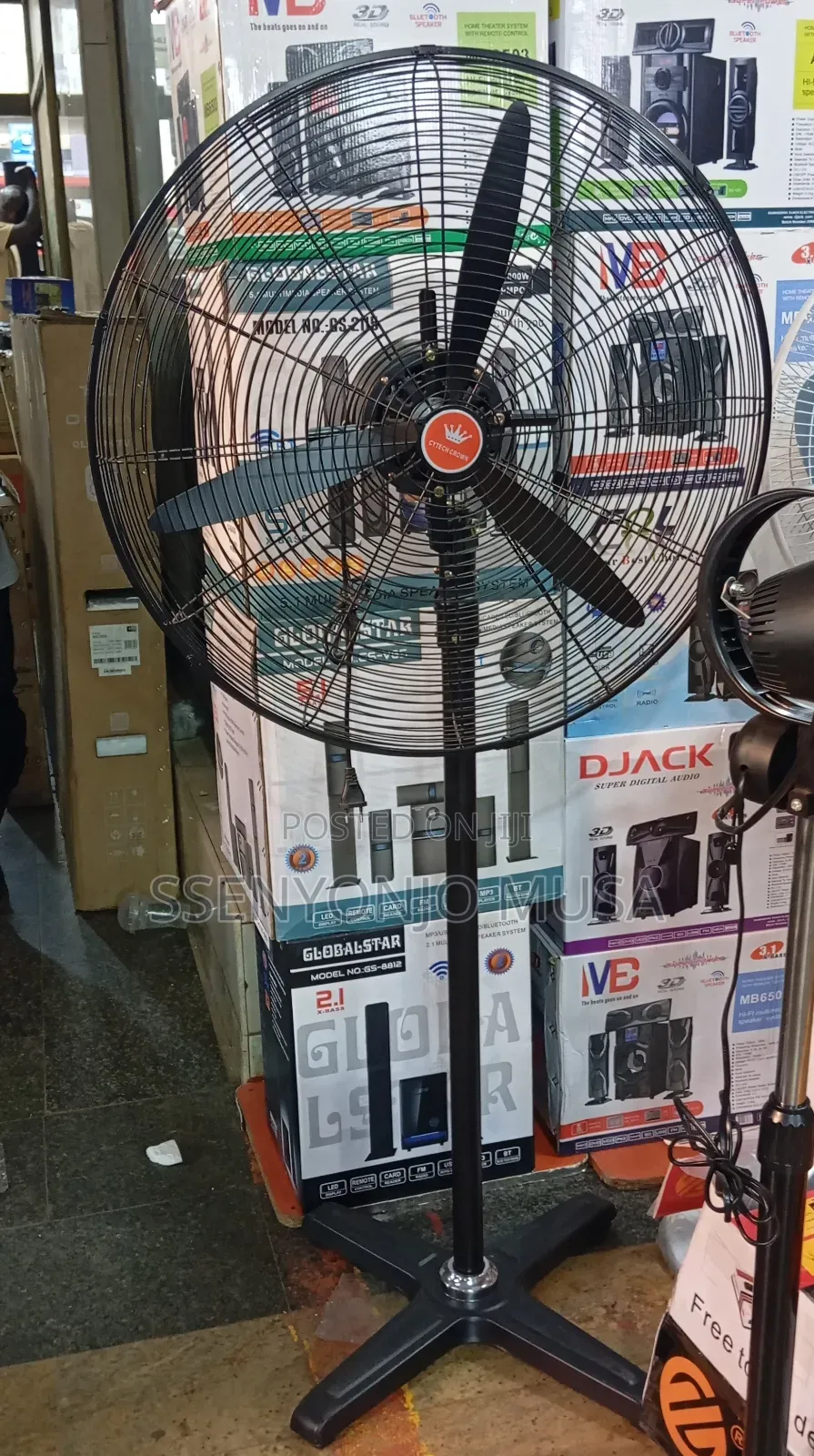 26′′ Industrial Heavy-Duty Stand Fan With Copper Motor – Black