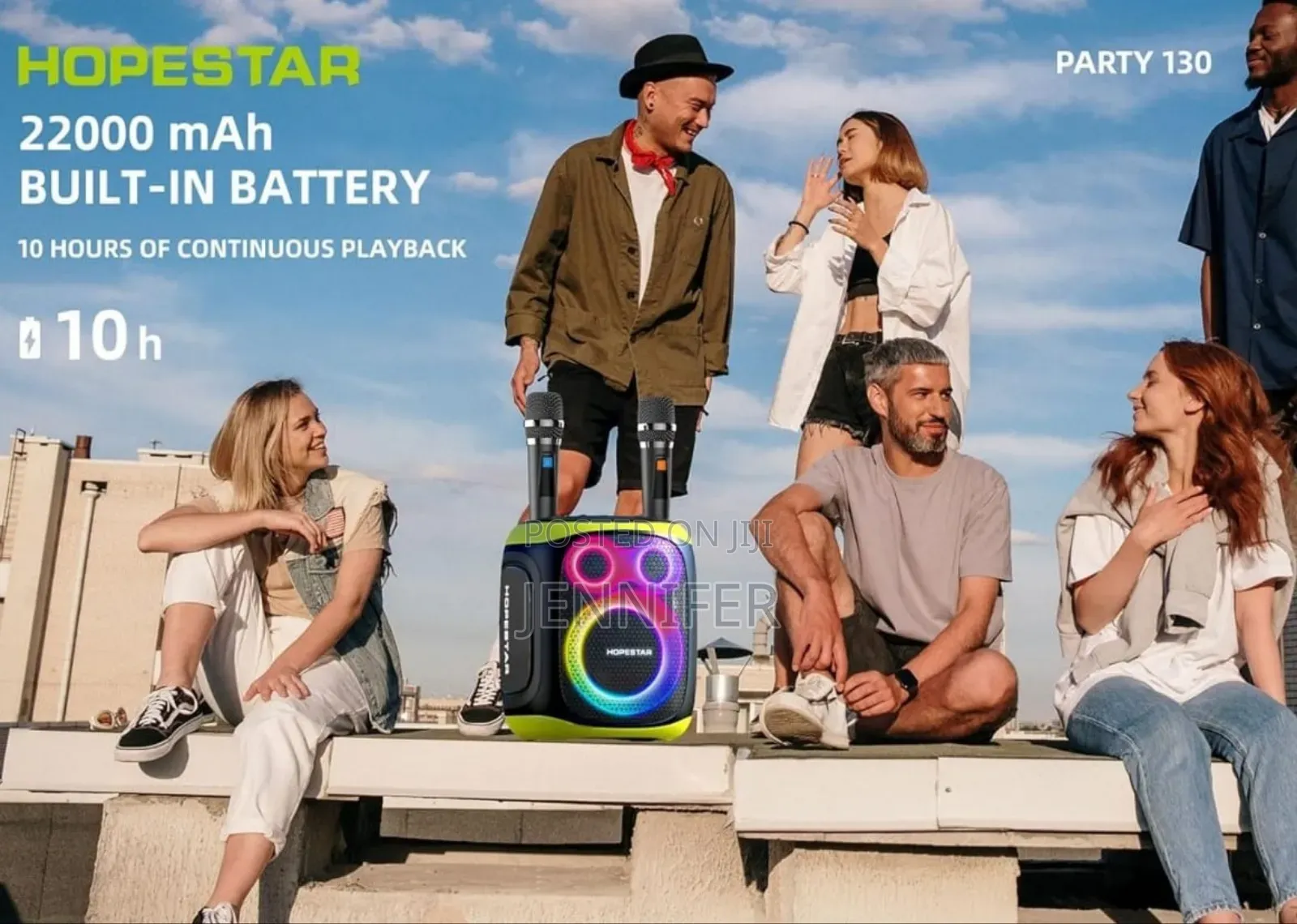 Hopestar Ultimate Heavy-Duty Bluetooth Speaker 2 Karaoke Microphones