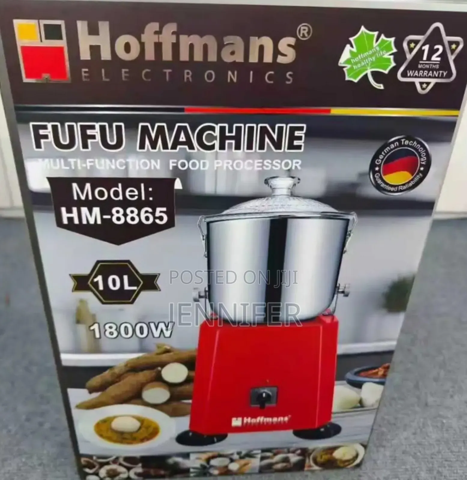 10litres Hoffmans Fufu Machine (Model: Hm-8865)