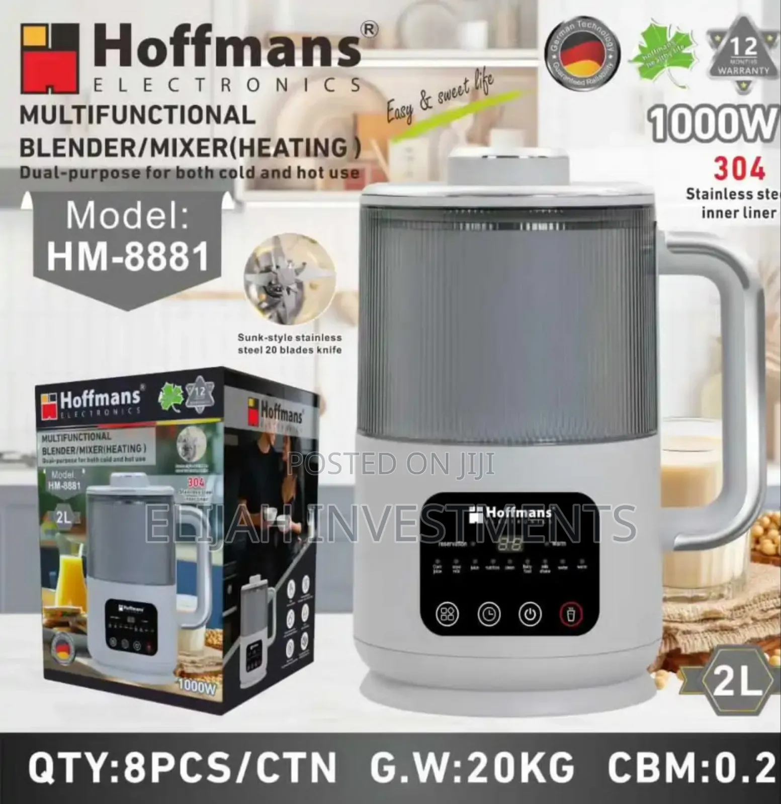 Hoffmans Hm-8881 Multifunctional Blender/Mixer (Heating)