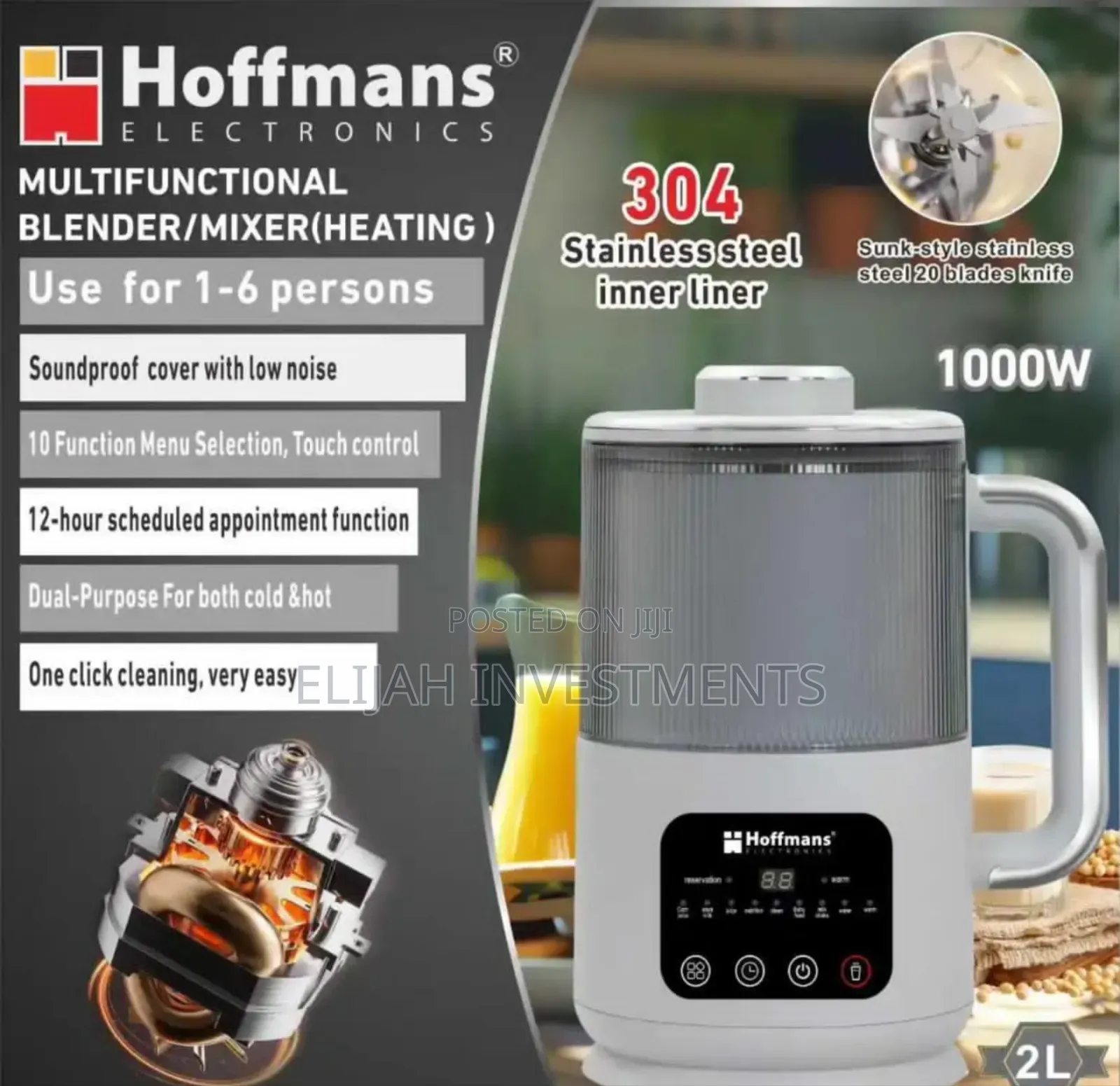 Hoffmans Hm-8881 Multifunctional Blender/Mixer (Heating)