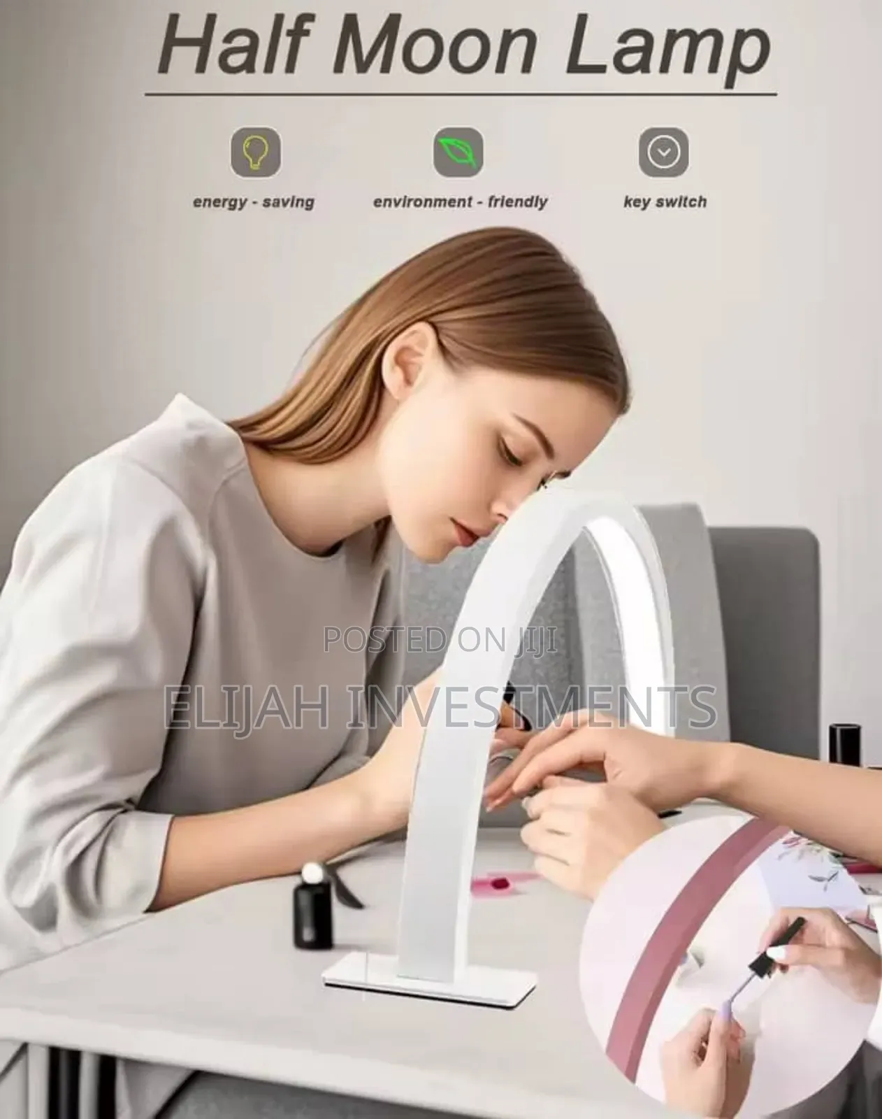 U-Shaped Half-Moon Beauty Salon Desk Lamp