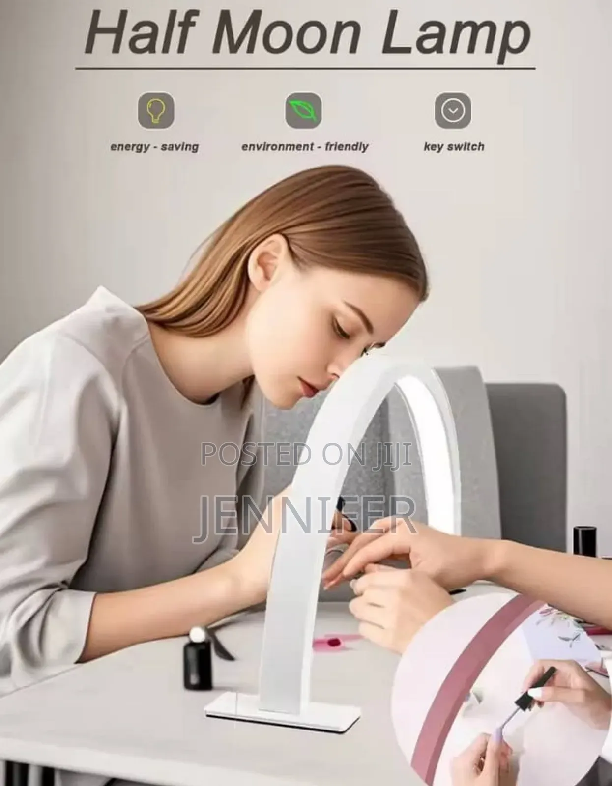 U-Shaped Half-Moon Beauty Salon Desk Lamp
