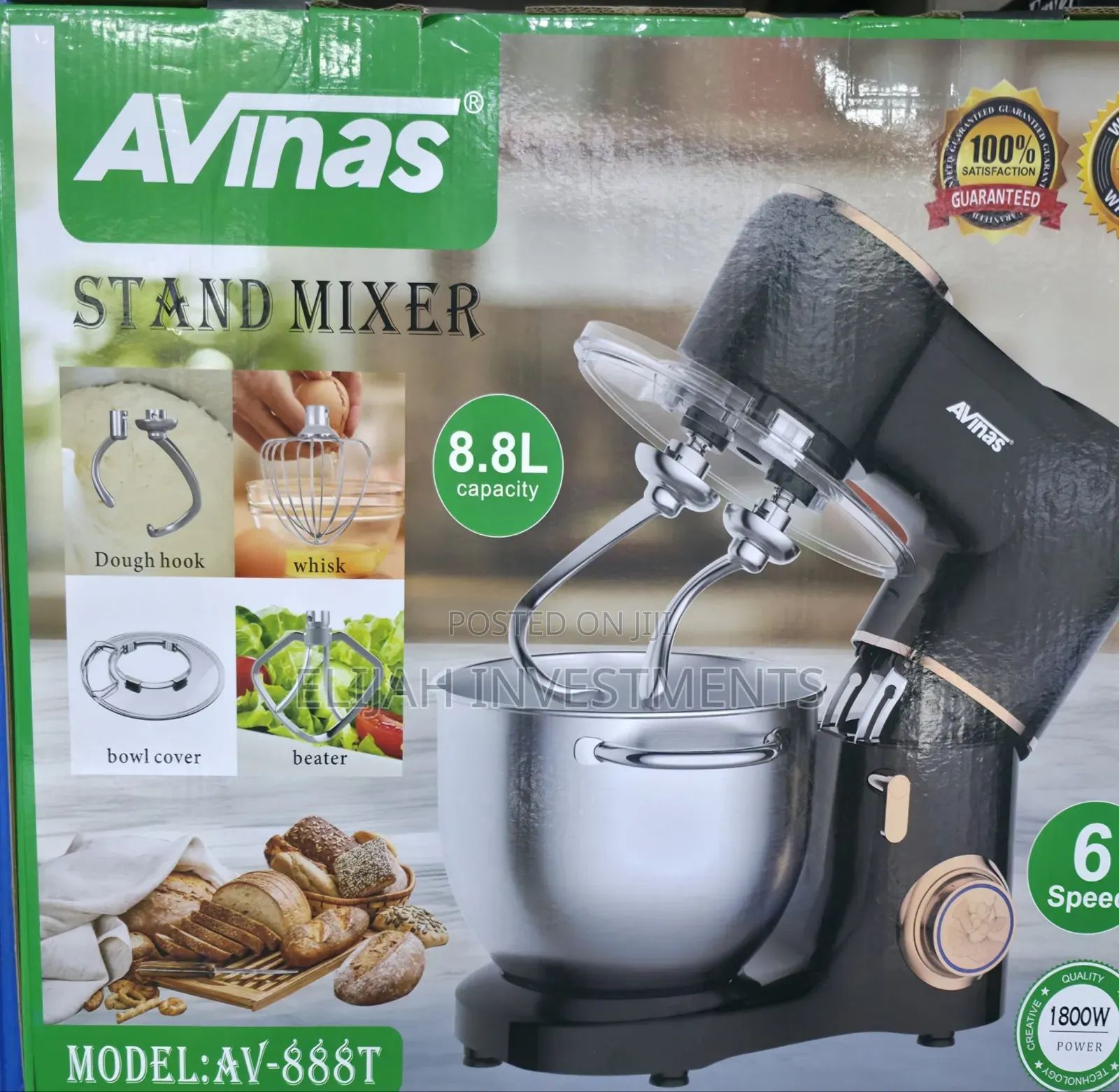 Avinas 8.8 Litres Stand Mixer, Model: Av-888t.